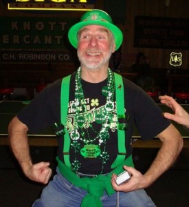OK...we're not sure who this is, but he appears to be in the St. Patrick's Day spirit at the Great Northern Bar in Whitefish.