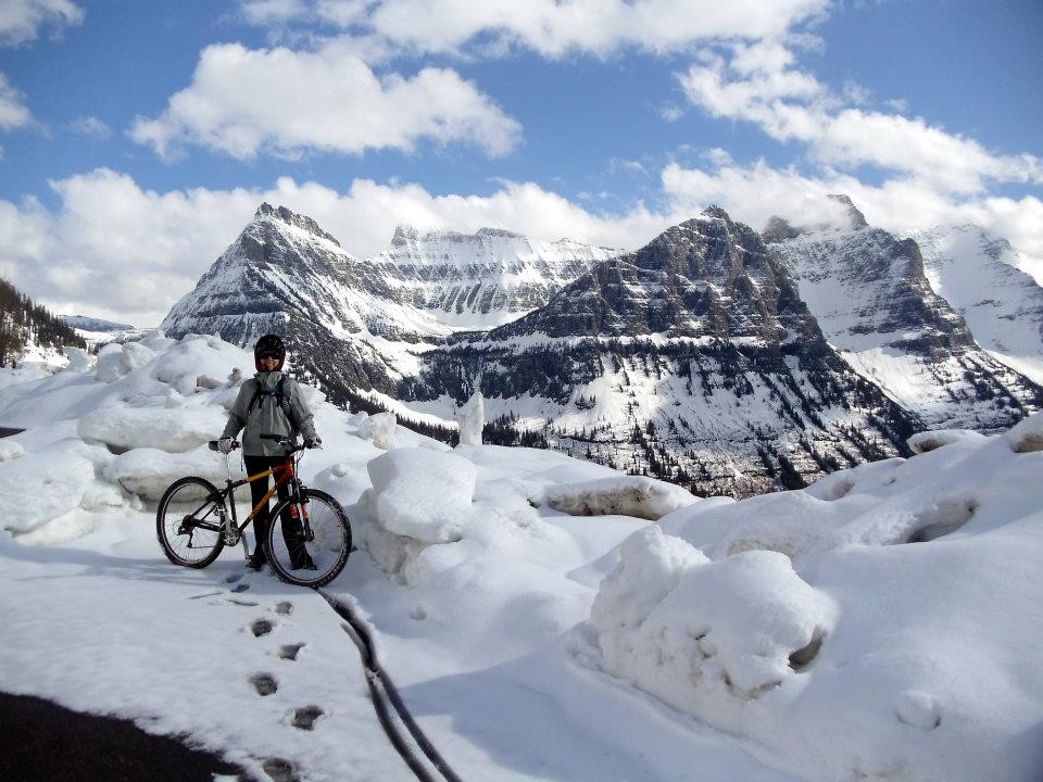 Biking in the store sun